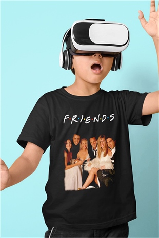 Friends Siyah Unisex  Çocuk Tişört