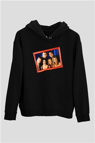 Friends Siyah Unisex Kapüşonlu Sweatshirt