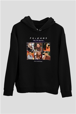 Friends Siyah Unisex Kapüşonlu Sweatshirt