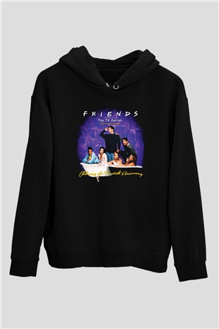 Friends Siyah Unisex Kapüşonlu Sweatshirt