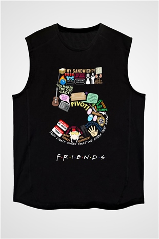 Friends Siyah Unisex Kolsuz Tişört