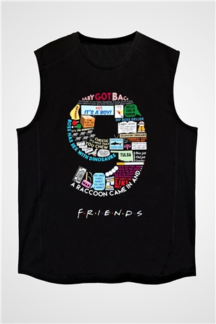 Friends Siyah Unisex Kolsuz Tişört