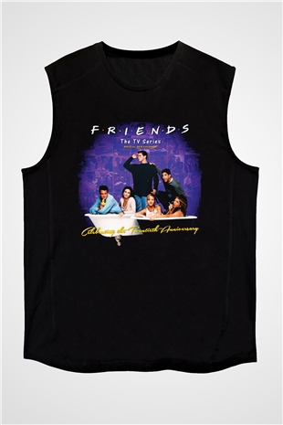 Friends Siyah Unisex Kolsuz Tişört