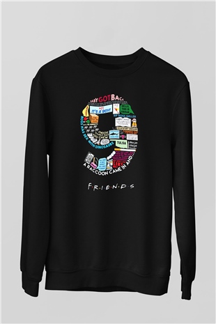 Friends Siyah Unisex Sweatshirt