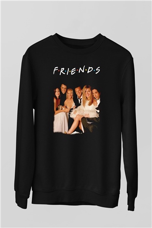 Friends Siyah Unisex  Sweatshirt