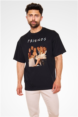 Friends Siyah Oversize Tişört