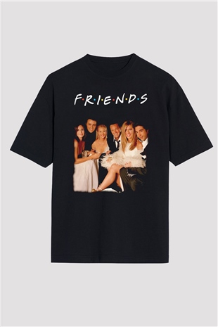 Friends Siyah Oversize Tişört