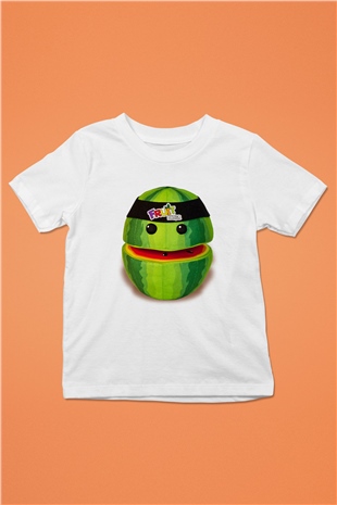 Fruit Ninja Baskılı Beyaz Unisex Çocuk Tişört