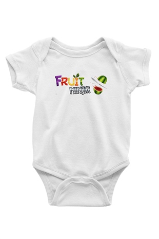 Fruit Ninja Beyaz Bebek Body - Zıbın