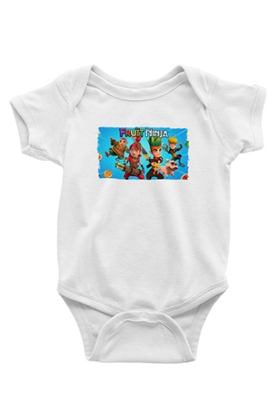 Fruit Ninja Beyaz Bebek Body - Zıbın