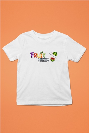 Fruit Ninja Beyaz Unisex Çocuk Tişört