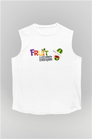 Fruit Ninja Beyaz Unisex Kolsuz Tişört