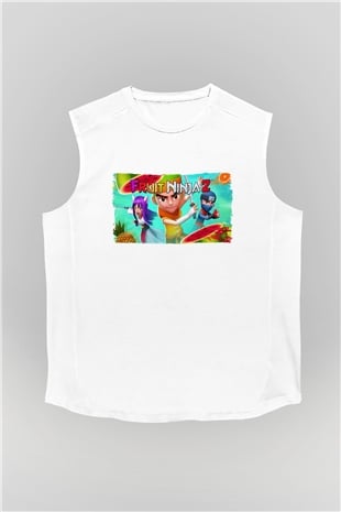 Fruit Ninja Beyaz Unisex Kolsuz Tişört