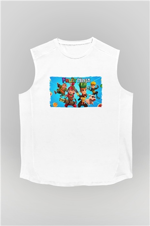 Fruit Ninja Beyaz Unisex Kolsuz Tişört