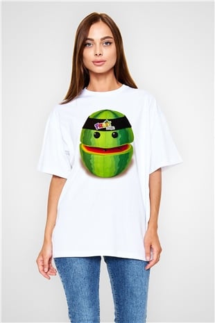 Fruit Ninja Beyaz Unisex Oversize Tişört T-Shirt