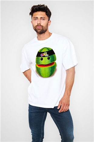 Fruit Ninja Beyaz Unisex Oversize Tişört T-Shirt