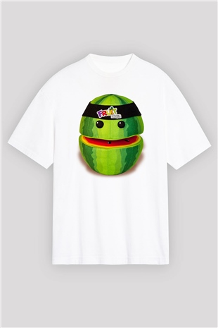 Fruit Ninja Beyaz Unisex Oversize Tişört T-Shirt