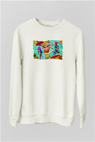 Fruit Ninja Beyaz Unisex Sweatshirt