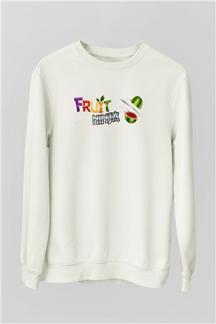 Fruit Ninja Beyaz Unisex Sweatshirt
