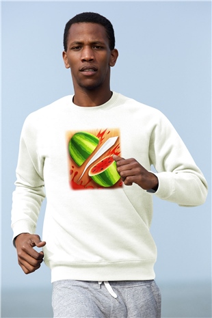 Fruit Ninja Beyaz Unisex Sweatshirt
