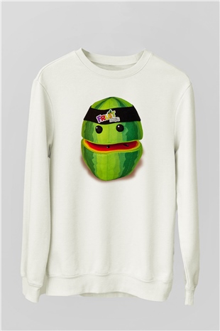 Fruit Ninja Beyaz Unisex Sweatshirt