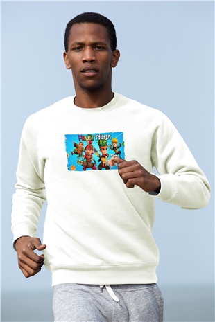Fruit Ninja Beyaz Unisex Sweatshirt