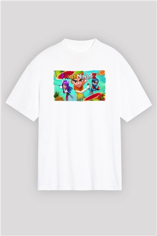 Fruit Ninja Beyaz Oversize Tişört Oversize T-shirt