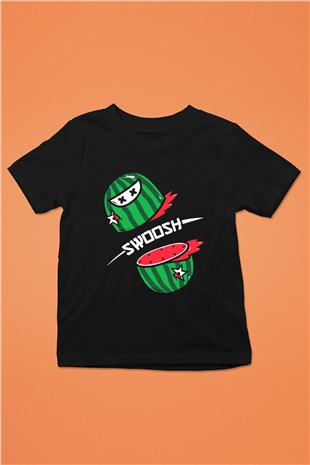 Fruit Ninja Siyah Unisex Çocuk Tişört