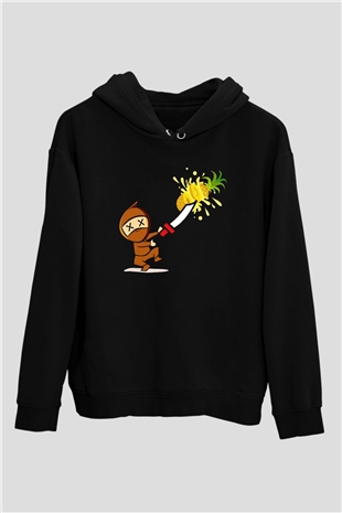 Fruit Ninja Siyah Unisex Hoodie