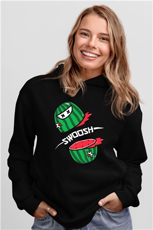 Fruit Ninja Siyah Unisex Hoodie