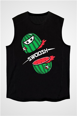 Fruit Ninja Siyah Unisex Kolsuz Tişört