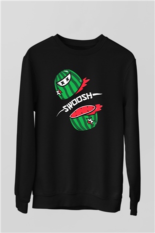 Fruit Ninja Siyah Unisex Sweatshirt