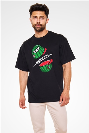 Fruit Ninja Siyah Oversize Tişört Oversize T-shirt