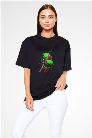 Fruit Ninja Siyah Oversize Tişört Oversize T-shirt