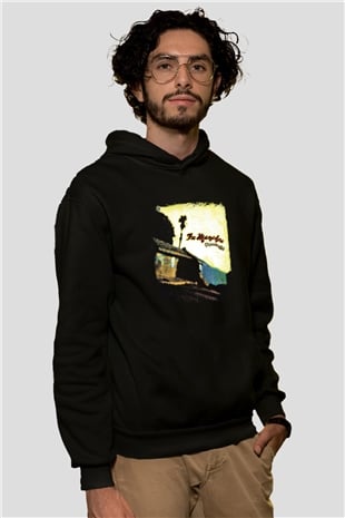 Fu Manchu Baskılı Unisex Siyah Hoodie
