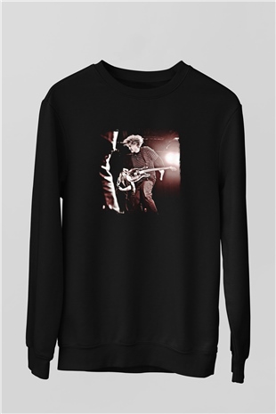 Fu Manchu Baskılı Unisex Siyah Sweatshirt