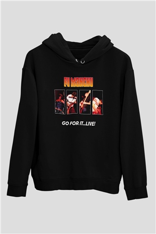 Fu Manchu Siyah Unisex Hoodie