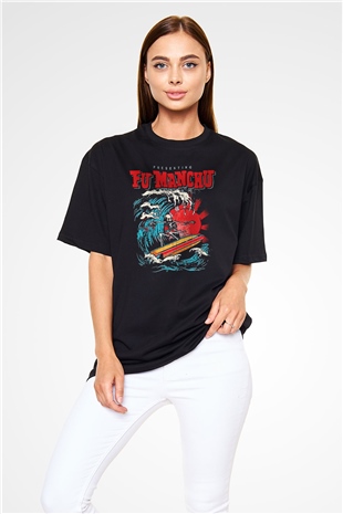 Fu Manchu Siyah Unisex Oversize Tişört T-Shirt