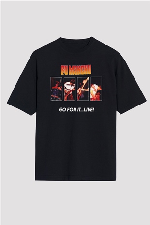 Fu Manchu Siyah Unisex Oversize Tişört T-Shirt