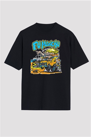 Fu Manchu Siyah Unisex Oversize Tişört T-Shirt