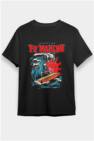 Fu Manchu Siyah Unisex Tişört T-Shirt - TişörtFabrikası