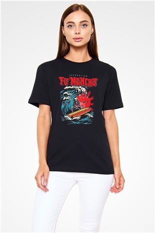 Fu Manchu Siyah Unisex Tişört T-Shirt - TişörtFabrikası