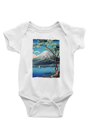 Fuji Dağı Beyaz Bebek Body - Zıbın