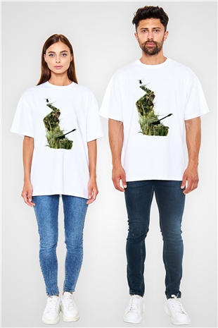 Full Metal Jacket Baskılı Beyaz Unisex Oversize Tişört