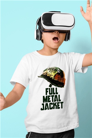 Full Metal Jacket Baskılı Beyaz Unisex Çocuk Tişört