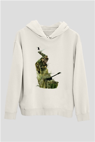 Full Metal Jacket Baskılı Beyaz Unisex Kapüşonlu Sweatshirt