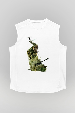 Full Metal Jacket Baskılı Beyaz Unisex Kolsuz Tişört