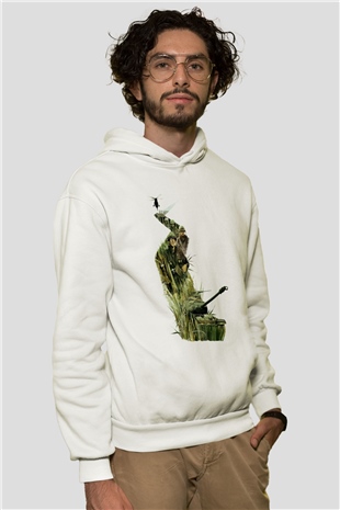 Full Metal Jacket Baskılı Beyaz Unisex Kapüşonlu Sweatshirt