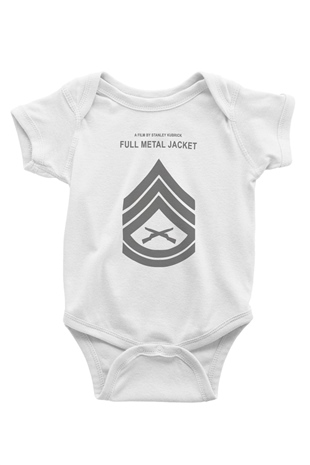 Full Metal Jacket Baskılı Beyaz Unisex Bebek Body - Zıbın