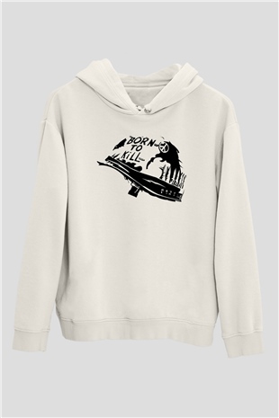 Full Metal Jacket Beyaz Unisex Hoodie